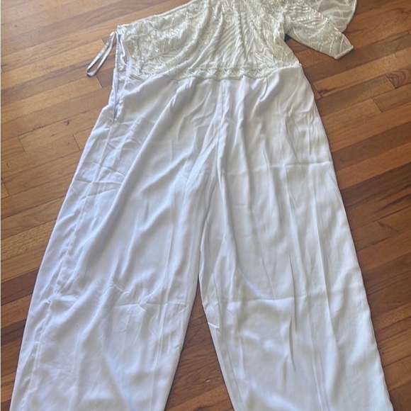 NWT Bridal Eloquii White One Shoulder Jumpsuit - Picture 14 of 14